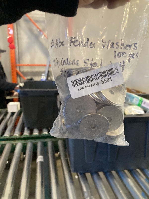 Photo 1 of 100 Pcs Stainless Steel Fender Flat Washers 5/16" x 1-1/2" for Bolts and Screws, 304 Stainless Steel Hardware for Construction and DIY