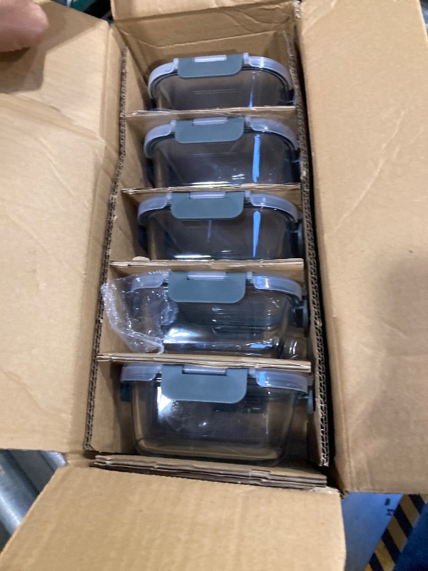 Photo 1 of KOMUEE 30 oz 5 Pack Glass Meal Prep Containers, Glass Storage Containers with Lids - Dishwahser, Microwave, Oven and Freezer Safe