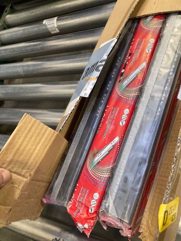 Photo 1 of 16 inch Drawer Slides 6 Pairs (12pcs) Soft Close 3 fold Full Extension Side Mount Cabinet Drawer Glides 16" Black Cabinet Rails for Dresser, Cabinet, Kitchen 100 LB Capacity