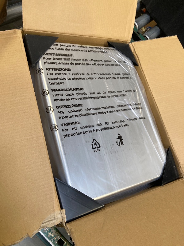 Photo 1 of Stainless Steel Cat Litter Box, Odor Free Metal Litter Box with High Sides Lid, Open Top Low Entry Litter Pan Include Scoop Easy Cleaning Anti-Scratch Kitty Cat Box Anti-Urine Leakage, Non-Sticky