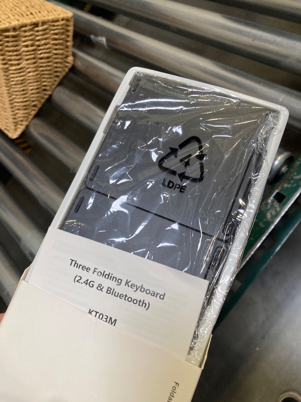 Photo 1 of Samsers Multi-Device Foldable Bluetooth Keyboard with Touchpad, Rechargeable Dual-Mode(2.4G+BTx2) Wireless Keyboard with Holder, Portable Folding Keyboards for Android Windows iOS Mac OS - Black