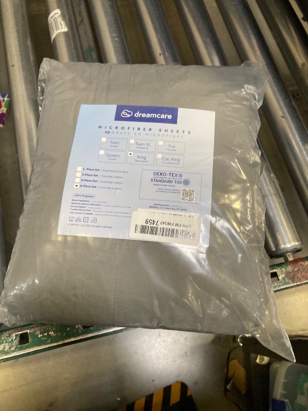 Photo 1 of DREAMCARE King Size Sheets Set – 6 pcs Cooling Bed Sheets – up to 21” Deep Pocket King Sheet Set - 2500 Supreme Collection – Extra Soft 100% Brushed Microfiber Hotel Luxury with Side Pocket - Gray