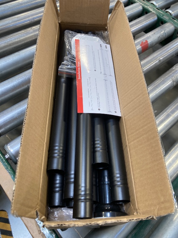 Photo 1 of Tension Curtain Rod, Extra Long Outdoor Curtain Rod 43-120 Inch Adjustable, 1.1 Inch Diameter Thick Heavy Duty Black Shower Curtain Rod, Stainless Steel Shower Rod for Bathroom No Drilling, No Rust