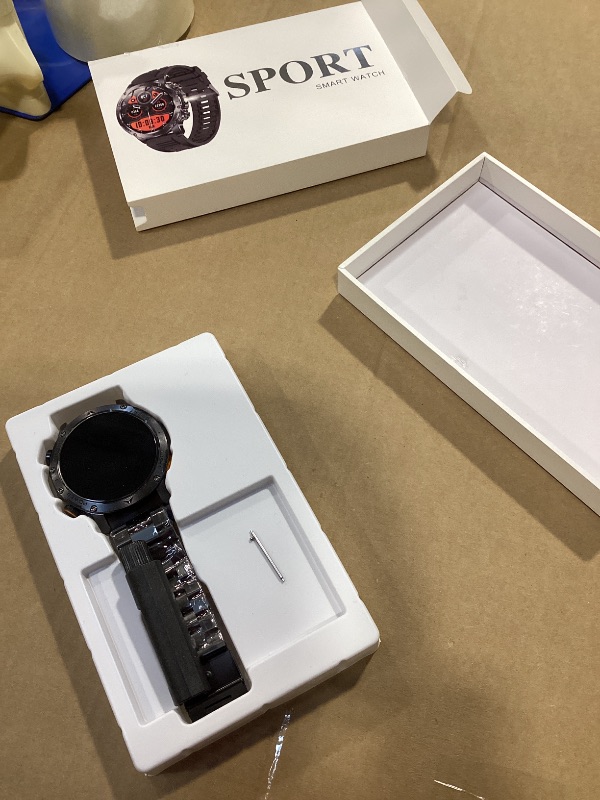 Photo 1 of KPEP Military Smart Watches for Men with 2 Straps, 1000mAh Battery/LED Flashlight/IP67 Waterproof Smartwatch, Stress/Blood Oxygen/Heart Rate/Sleep Monitoring, Reminder, Fitness Tracker for iOS Android