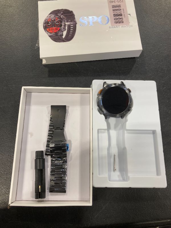 Photo 3 of KPEP Military Smart Watches for Men with 2 Straps, 1000mAh Battery/LED Flashlight/IP67 Waterproof Smartwatch, Stress/Blood Oxygen/Heart Rate/Sleep Monitoring, Reminder, Fitness Tracker for iOS Android