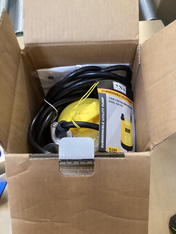 Photo 1 of 6699 1/6HP Portable Utility Pump Submersible Small Backup Sump Pump Draining Tool to Remove Water from Flooding House Basement Pool Tankless Heater Flushing Pump with 10-Foot Cord SUB 1100