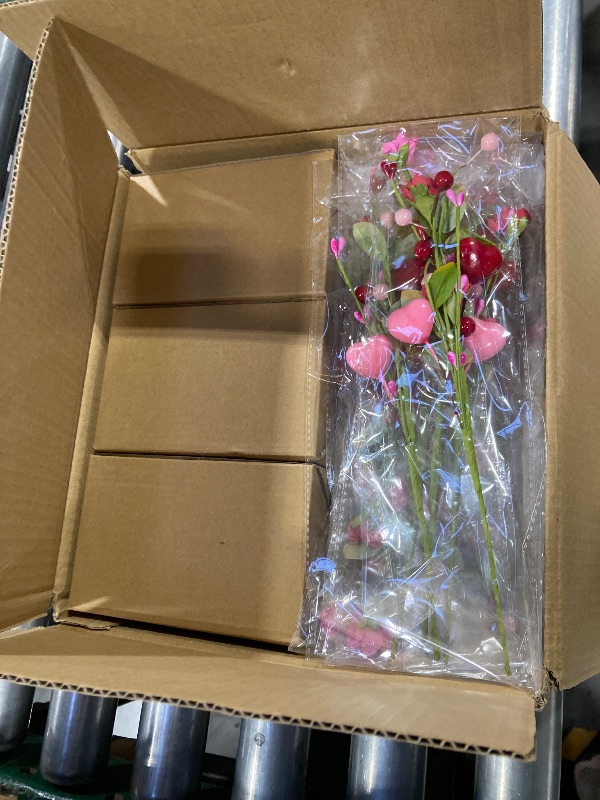 Photo 1 of KIVIVO Valentines Day Table Decor, Centerpieces for Tables with 3 Mason Jars, Heart Artificial Flowers, Wood Tray, 16 Pcs Farmhouse Valentines Day Table Decorations Indoor for Home, Kitchen, Office