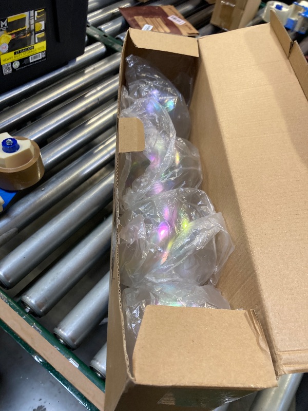 Photo 1 of 12 Pcs Large 4 Inch Iridescent Ornaments Clear Christmas Ornament Balls Iridescent Christmas Balls for Tree, Plastic Ornaments Clear Plastic Fillable Decoration, Xmas Hanging Decor for Holiday