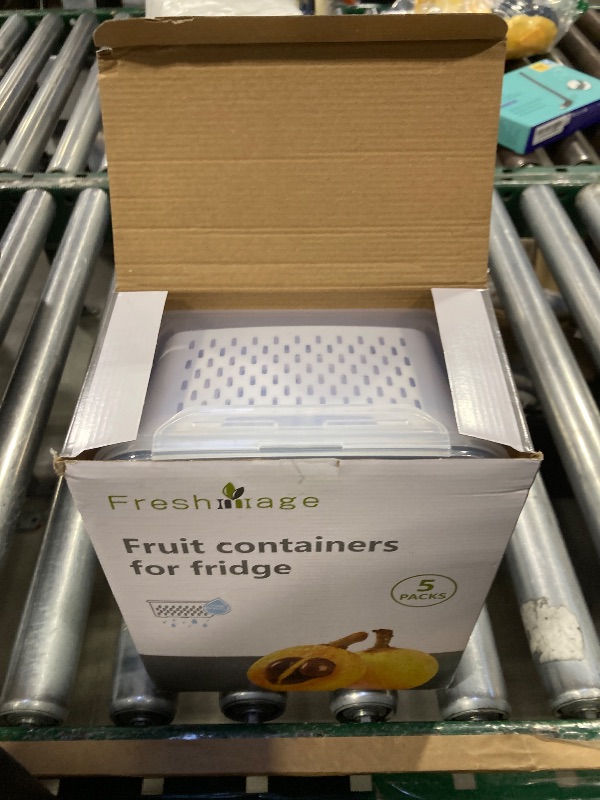 Photo 1 of 5 PCS Large Fruit Containers for Fridge - Leakproof Food Storage Containers with Removable Colander - Dishwasher & microwave safe Produce Containers Keep Fruits, Vegetables, Berry, Meat Fresh longer