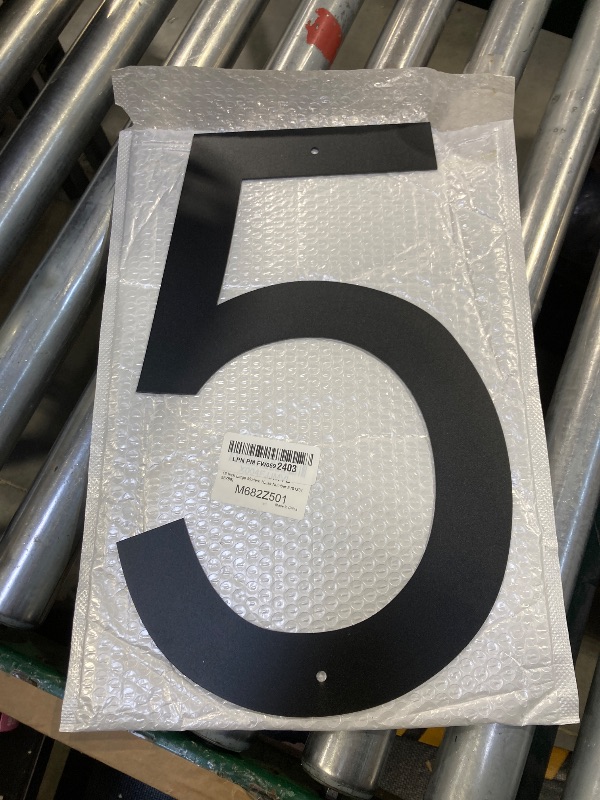 Photo 1 of 16 Inch Large Modern House Numbers for Outside, Big Address Numbers for House, Extra Large Floating House Numbers, Matte Black Steel 16'' Address Number 5 (0123456789)