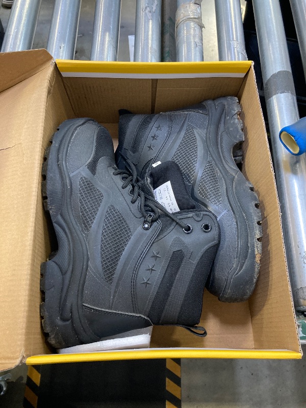 Photo 1 of AUVYI Steel Toe Work Boots for Men - Wide Toe Breathable Durable Safety Boots Slip Resistant botas de trabajo para hombre Industrial & Construction Shoes 7.5