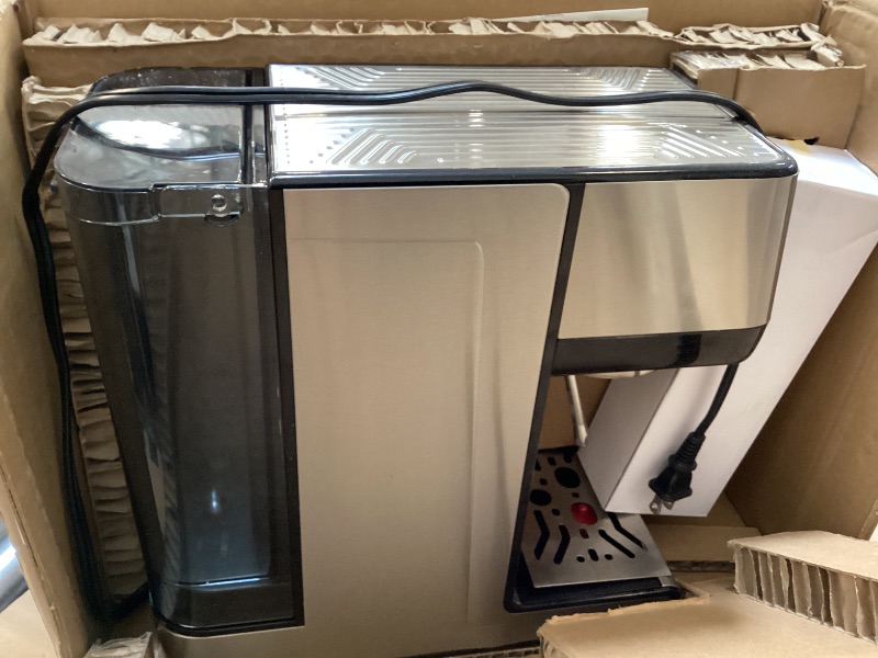 Photo 1 of 20Bar Espresso Machine with Hot & Rapid Cold Brew, Stainless Steel Coffee Makers, Cappuccino Latte Machine with Milk Frother Steam Wand for Home, 45oz Removable Water Tank, Touchscreen, Silver