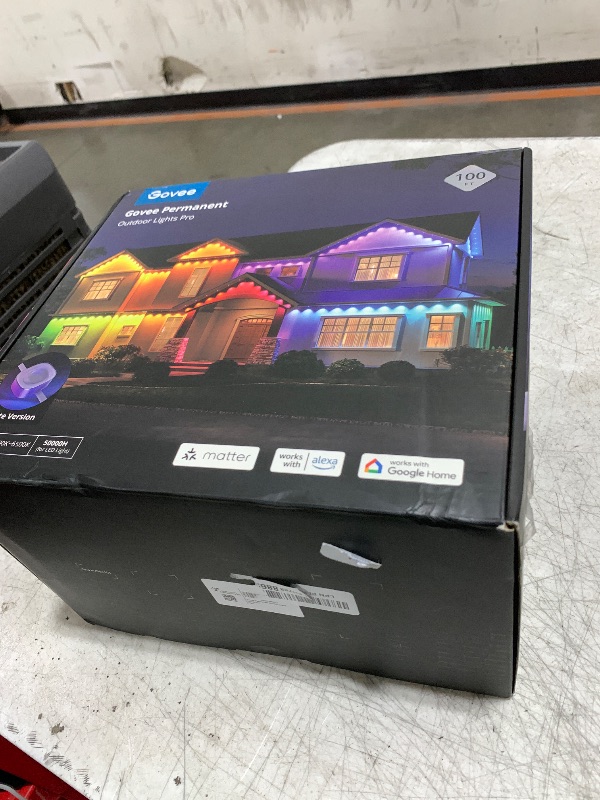 Photo 1 of Govee Permanent Outdoor Lights Pro, 100ft with 60 RGBIC LED Lights for Daily and Accent Lighting, 75 Scene Modes for Outdoor Decor, IP67 Waterproof, Works with Alexa, Google Assistant, Matter, White
