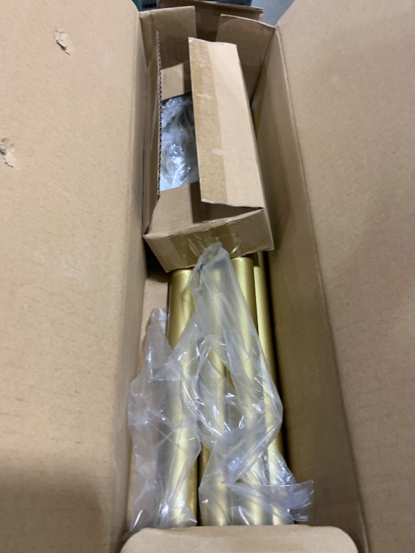 Photo 1 of  Heavy Duty 1 Inch Adjustable Curtain Rod for Windows, Gold Long Window Treatment Rods, Modern Design, Easy Installation