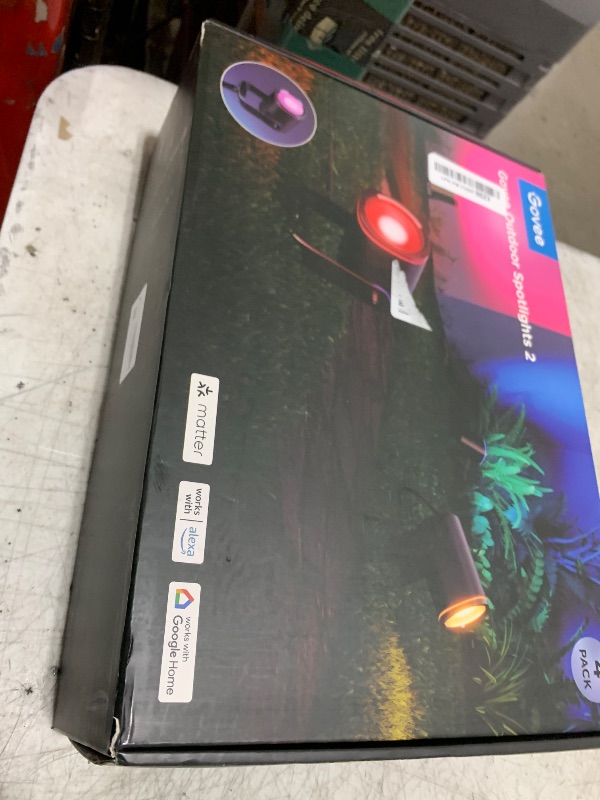 Photo 1 of Govee Outdoor Spot Lights 2, IP67 Waterproof Spotlights, Landscape Lights Work with Matter, Alexa, and Google Assistant, RGBWIC Color Changing Light for Outdoor Decor, Patio Decorations, 4 Pack