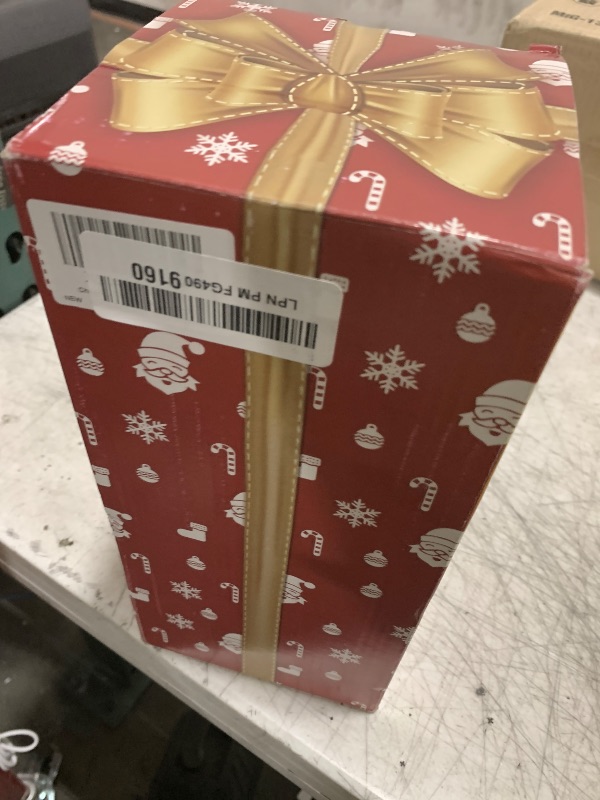 Photo 1 of 10'' Musical Snow Globe Lantern Lighted Christmas Tree and Flying Santa Water Lantern Swirling Glittering Home Decoration and Gift, Battery Operated or USB Powered