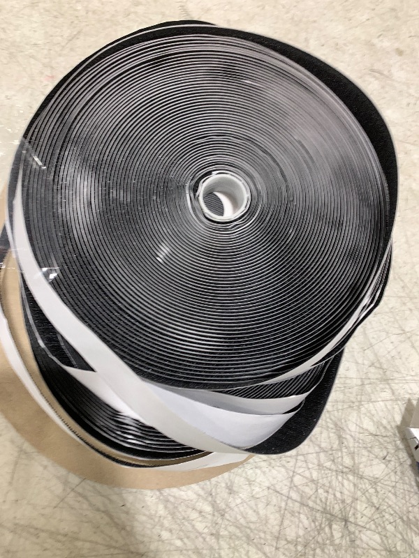 Photo 1 of 1 Inch x 82 Feet Black Self Adhesive Hook and Loop Tape Sticky Back Roll, Nylon Heavy Duty Strips with Adhesive, Multi-Function Hook Loop Tape for Crafting & Wall Hanging - Black
