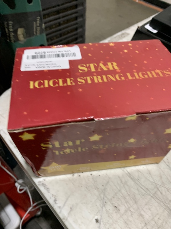 Photo 1 of oopswow 16.5FT 200 LED Icicle Lights Outdoor, White Icicle Curtain Light,40 Drops 8 Modes with Timer Star Light,Hanging String Lights for Backdrop,Wedding,Party, Holiday,Xmas Decor,White