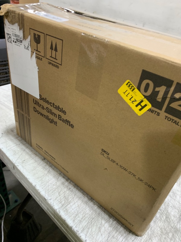 Photo 1 of Sunco 24 Pack 4 Inch LED Recessed Light, Ceiling Canless Recessed Lights, Baffle Trim, 850 LM, 10W, Selectable CCT 2700K/3000K/4000K/5000K/6000K, Dimmable with Junction Box