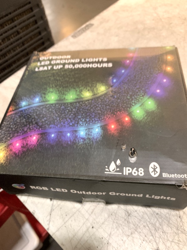 Photo 1 of IVRICH 150FT Outdoor Ground Lights, Smart RGB Pathway Lights with APP/Remote Control, IP68 Waterproof, Music Sync, Timer Function, Color Changing, for Patio Yard Lawn Walkway Driveway Garden Decor