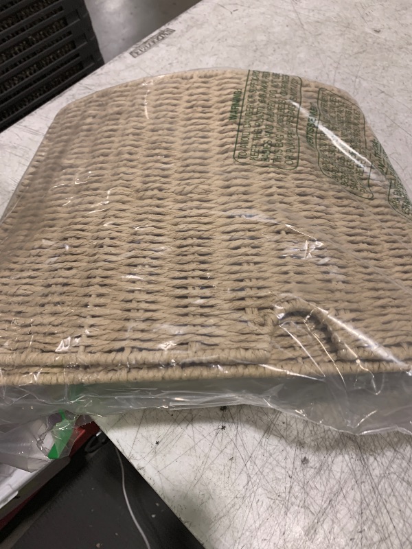 Photo 1 of OIAHOMY Christmas Tree Collar, Wicker Holiday Tree Skirt & Stand Base Cover,Paper Rope Christmas Decor, Natural-27 inch