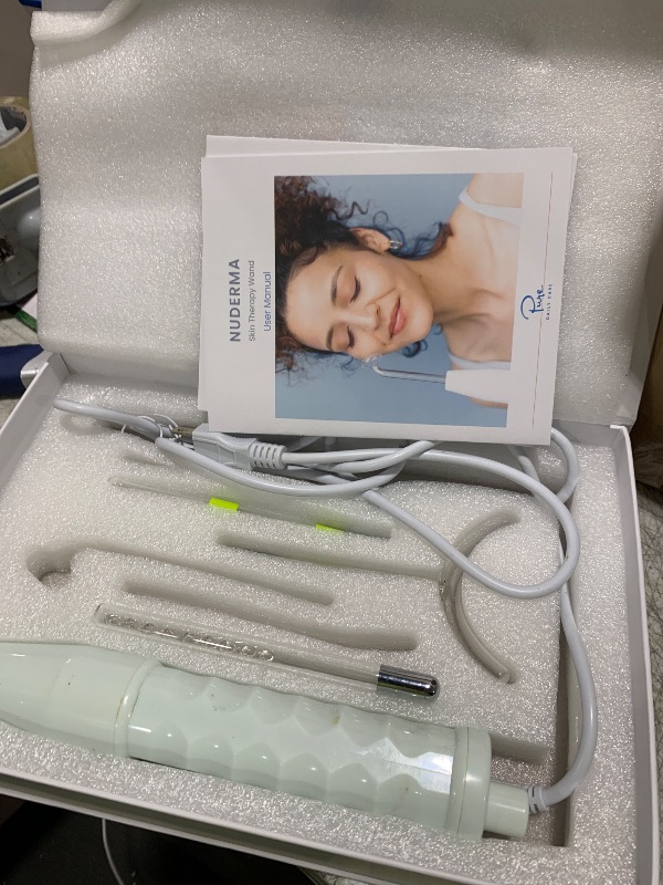 Photo 1 of Pure Daily Care NuDerma Clinical Portable Skin Therapy Wand, Machine with 6 Fusion Neon + Argon Wands – Anti Aging - Clarifying - Skin Tightening & Radiance - Wrinkle Reducing