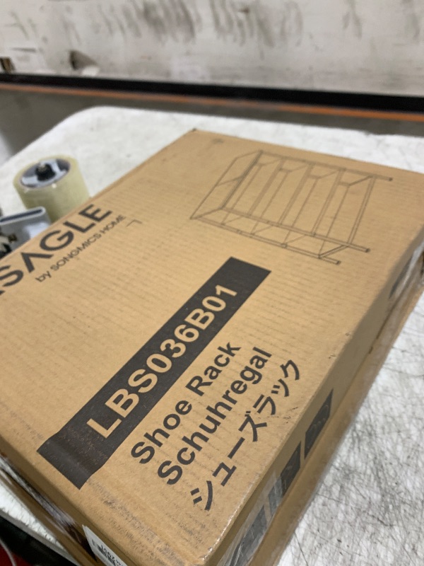 Photo 1 of VASAGLE Shoe Rack, 5-Tier Shoe Storage Organizer for Entryway and Closet, Holds 12-16 Pairs of Shoes, 4 Fabric Shelves, Steel Frame, Industrial, Rustic Brown and Black ULBS036B01