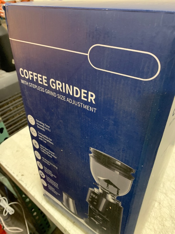 Photo 1 of SHARDOR Professional 64mm Burr Coffee Grinder with 100 Grind Settings and All-Metal Chamber, Coffee Bean Grinder with Adjustable Electronic Timer and LED Display, Anti-Static,Black