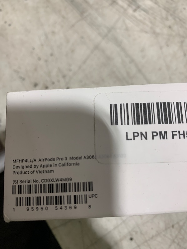 Photo 1 of Apple AirPods Pro 3 Wireless Earbuds, Active Noise Cancellation, Live Translation, Heart Rate Sensing, Hearing Aid Feature, Bluetooth Headphones, Spatial Audio, High-Fidelity Sound, USB-C Charging