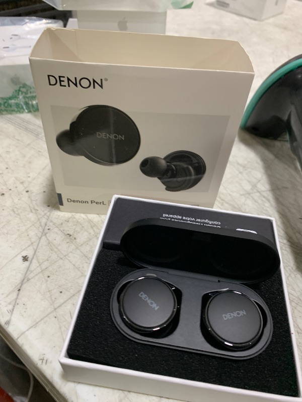 Photo 1 of Denon PerL Pro True Wireless Earbuds - Adaptive Active Headphones Wireless Noise Canceling, Masimo Adaptive Acoustic Technology, Spatial Audio, 32Hr Battery Life, Wirefree Charging, Black