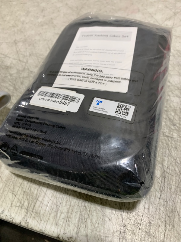 Photo 1 of 10 Set Compression Packing Cubes for Travel Essentials,Compressible Expandable Packing Cubes for Suitcase,OlarHike Luggage Organizer Bags for Travel,Handy Helper for Organizing Clothes(Black)