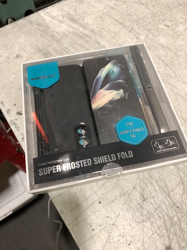 Photo 1 of Nillkin for Samsung Galaxy Z Fold 5 Case, Hinge Protection, Hidden Kickstand & Metal Camera Lens Protector, Slim Fit Protective Phone Case for Galaxy Z Fold 5, Black