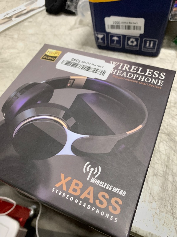 Photo 1 of YUIOXDGL Wireless Bluetooth Headphones Over-Ear Foldable Headset – HiFi Stereo, Deep Bass, Portable Wireless Headphones with Hidden Mic for Travel, Office & Home (Black)