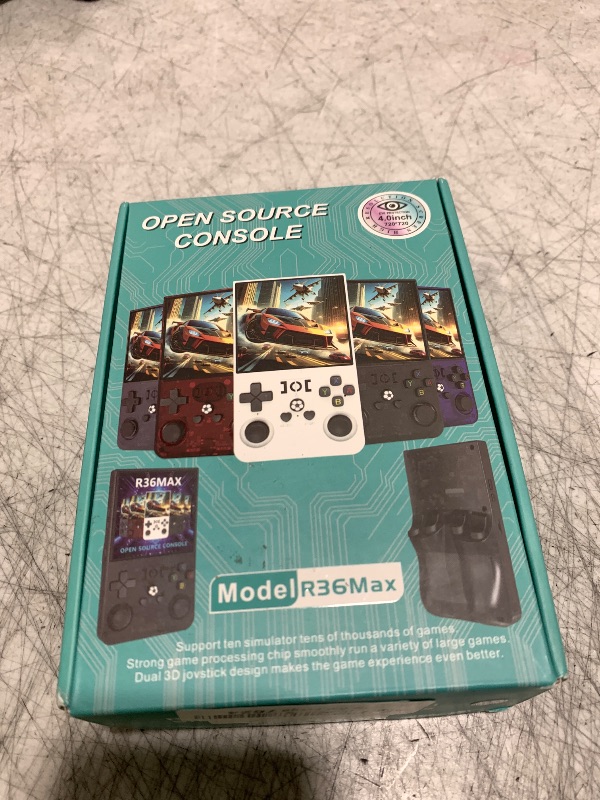 Photo 1 of R36MAX Retro Handheld Game Console, 4.0 inch Retro Gaming Console with 64GB Memory, Video Game Consoles with 4000mAh Battery and 30+ Emulators, Ink Black