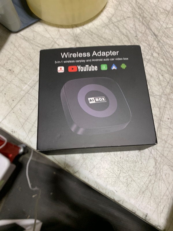 Photo 1 of WhyBox Wireless Carplay Adapter with Netflix/YouTube Ai Box for iPhone & Android Auto Supports TF Card Plug & Play Car Play Video Entertainment Box Fits for OEM Wired CarPlay Cars