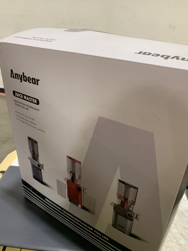 Photo 1 of Anybear Slow Juicer, 200W Cold Press Juicer 4.3" Large Feed Chute Fit Whole Fruits Vegetables | Heavy-Duty Auger | Tritan Material | BPA Free | Juice Recipes (Silver Gray)