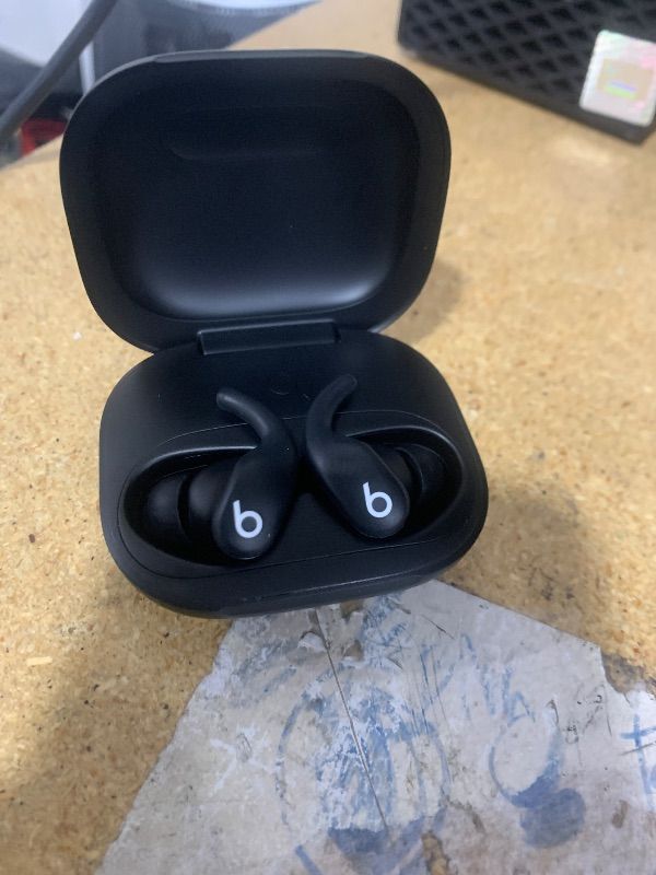 Photo 1 of Beats Powerbeats Fit - Wireless Noise Cancelling Workout Earbuds with Secure-Fit Wingtips, Up to 30-Hour Battery Life, Sweat & Water Resistant, Apple & Android Compatible - Jet Black