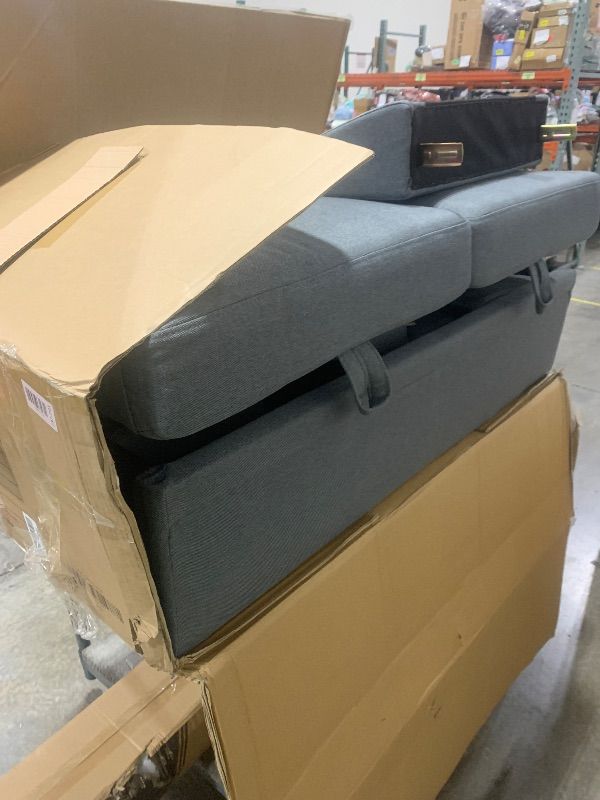 Photo 1 of Jarenie 102" Convertible Sectional Sofa Couch, L Shaped Couch with Back Cushions, Modern Upholstered 6-Seat Reversible Sofa Set for Living Room, Apartment, Office, Dark Grey