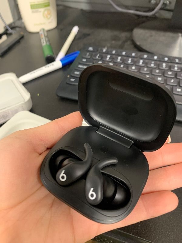 Photo 5 of Beats Powerbeats Fit - Wireless Noise Cancelling Workout Earbuds with Secure-Fit Wingtips, Up to 30-Hour Battery Life, Sweat & Water Resistant, Apple & Android Compatible - Jet Black