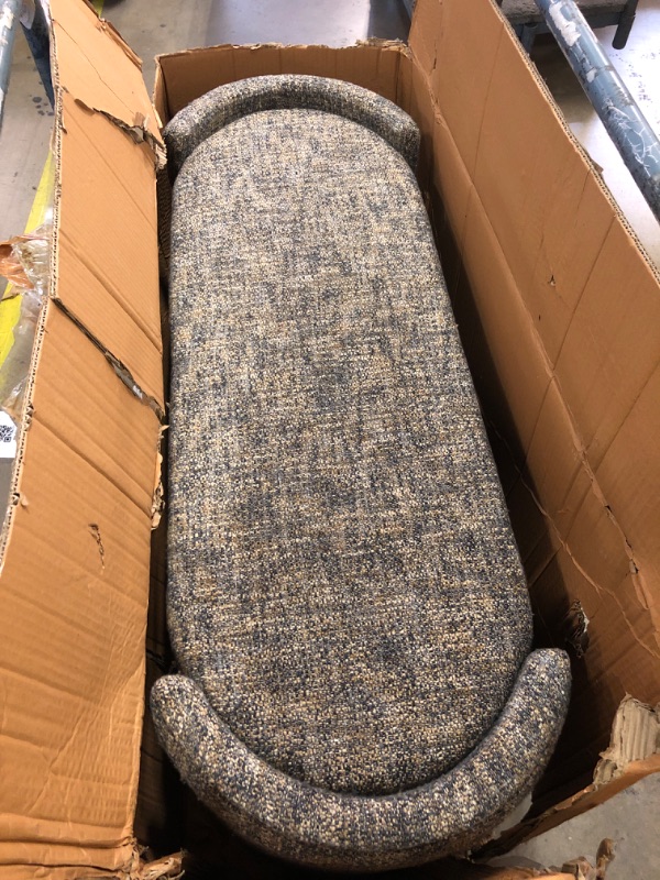 Photo 1 of Signature Design by Ashley Cashton Contemporary Loveseat, Exposed Feed With Faux Wood Finish, Accent Pillows, Fabric Upholstery, 63" W x 38" D x 39" H, Blue