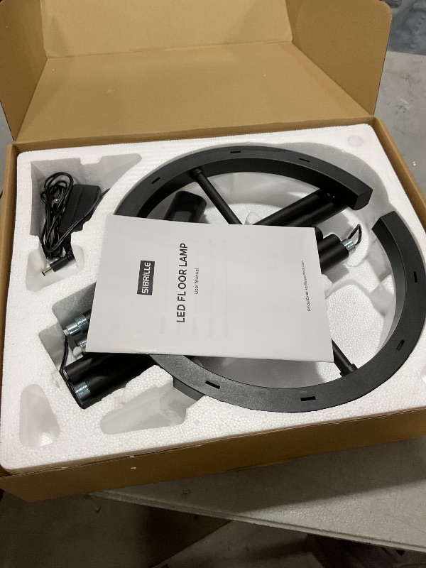 Photo 1 of SIBRILLE LED Floor Lamp - Rotatable Standing Lamp with Touch & Remote Control, 3000-6000K, 22W Modern Floor Reading Light, Dimmable Corner Uplighter for Living Room Bedroom Office, Black