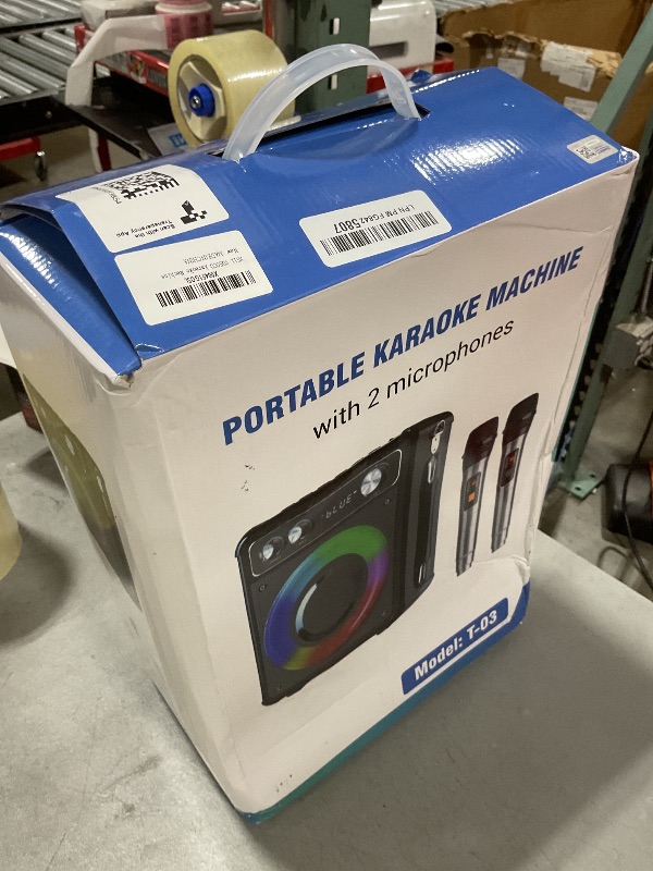 Photo 1 of VOSOCO Karaoke Machine, Portable Bluetooth Karaoke Speaker with 2 Wireless Microphones, PA System for Adults Kids with LED Lights & Echo Adjustment, Supports TWS/TF/USB/AUX for Home Party