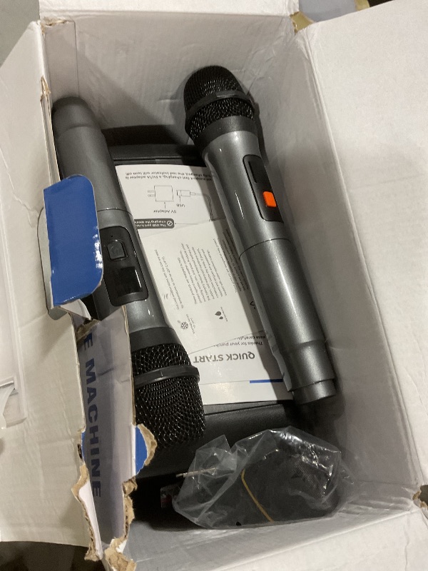 Photo 1 of VOSOCO Karaoke Machine, Portable Bluetooth Karaoke Speaker with 2 Wireless Microphones, PA System for Adults Kids with LED Lights & Echo Adjustment, Supports TWS/TF/USB/AUX for Home Party