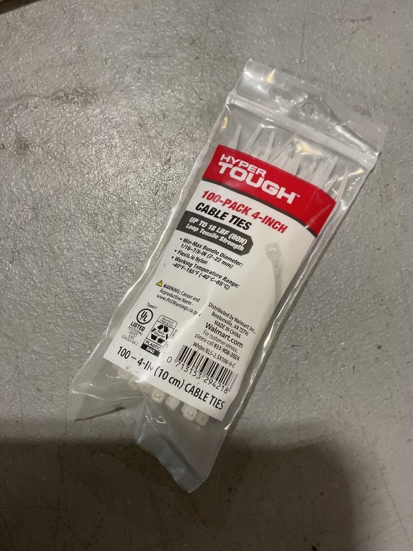 Photo 1 of 100 Pack 4 Inch Cable Ties