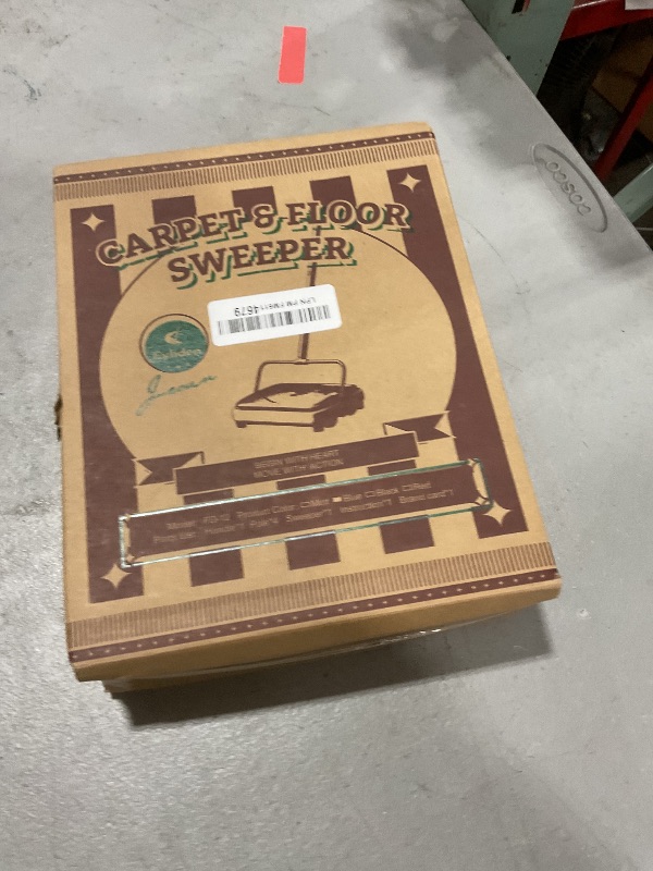 Photo 1 of Eyliden Carpet Sweeper, Mini Size Lightweight Hand Push - No Noise, Non-Electric, Easy Manual Sweeping Only for Carpet Cleaning (Blue)