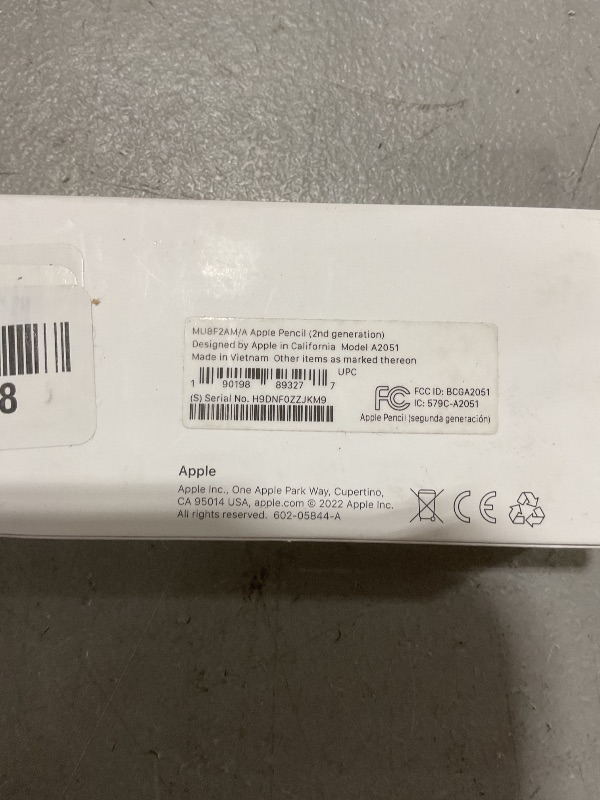 Photo 1 of Apple Pencil (2ND Generation) (MU8F2AM/A)