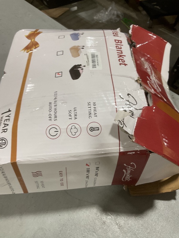 Photo 1 of Homemate Heated Electric Blanket King Size - 100"x90" Heating BedBlanket Throw with 10 Heating Levels&8 Hours Auto Off, Fast Heating Over-Heated Protection Ultra Soft Flannel ETL Certified, Black