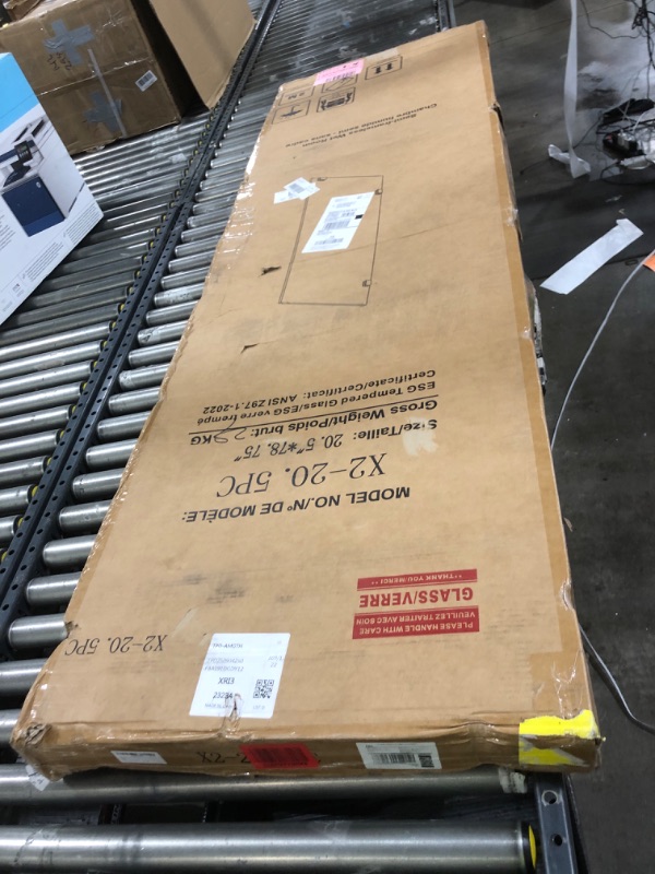 Photo 1 of 20.5" W×78.75" H Shower Glass Panel, Fixed Frameless Shower Screen with 3/8"(10mm) SGCC Clear Tempered Glass,Single Shower Door for Open Walk-in Bathroom(Chrome, 20.5" W×78.75" H)