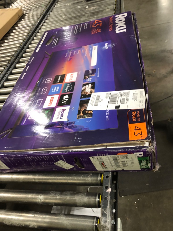 Photo 1 of FOR PARTS ONLY - Roku Smart TV 2025 – 43-Inch Select Series, 4K HDR TV – RokuTV with Enhanced Voice Remote – Flat Screen LED Television with Wi-Fi for Streaming Live Local News, Sports, Family Entertainment