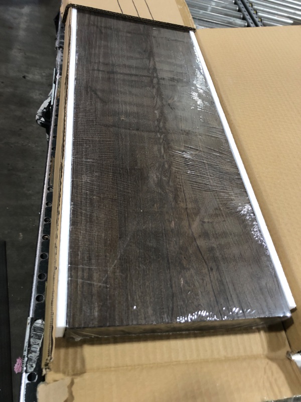 Photo 1 of Reclaimed Elm Wood Floating Shelf for Wall, Flat Edge 55"W x 9.2"D x 1.4"H, 1 Pack with Invisible Bracket, Large Wall Mounted Shelf for Living Room Bedroom Kitchen Bathroom Decor, Walnut Finish